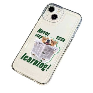【数量限定】iPhone15Pro　スマホ　透明　ケース　シンプル　コーギー　犬(iPhoneケース)