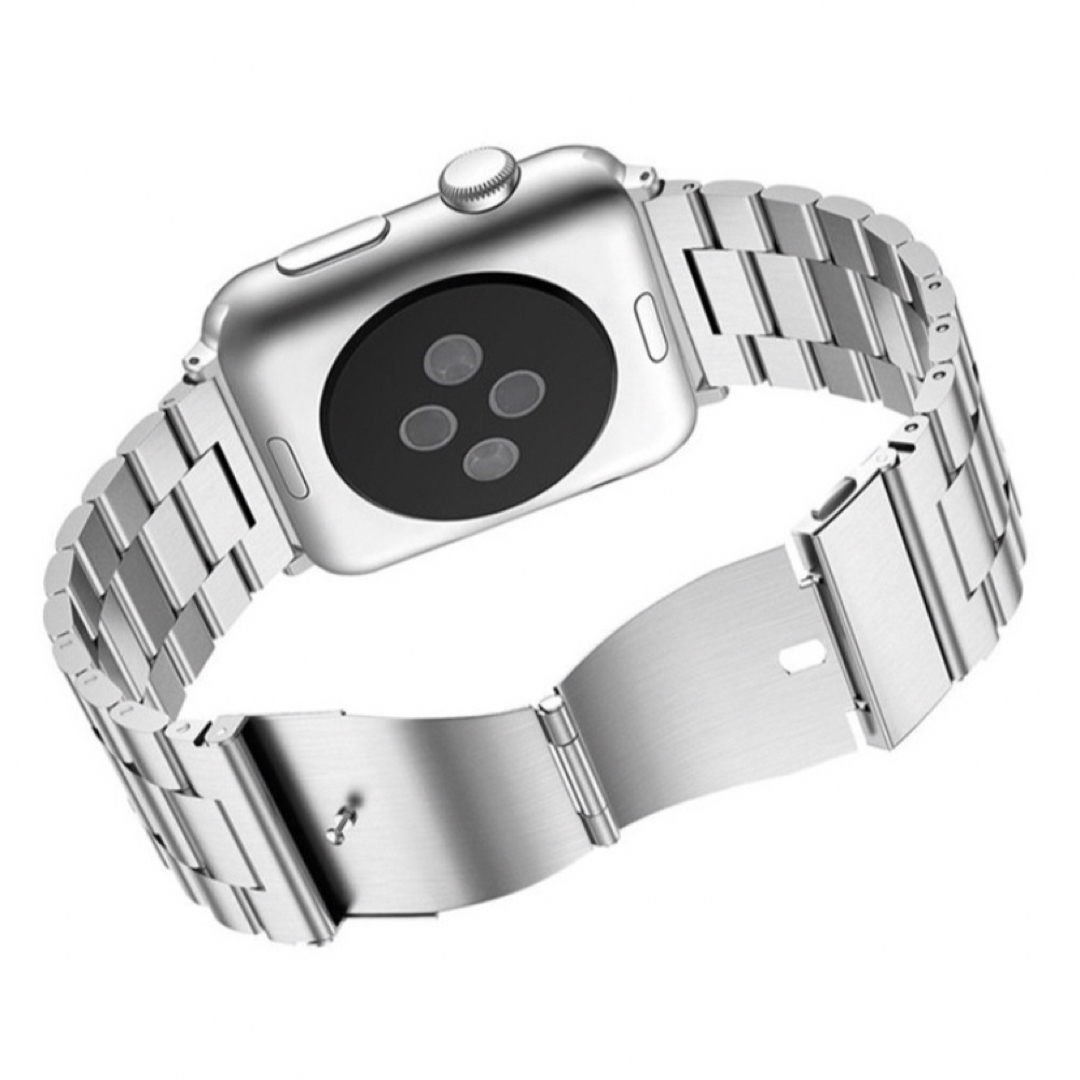 Apple Watch バンド ベルトステンレス 42/44/45シルバー メンズの時計(金属ベルト)の商品写真