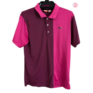 プーマ(PUMA)の最終値下げ　古着 メンズ ゴルフウェア ポロシャツ ピンク プーマ(ウエア)