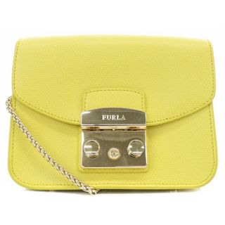 フルラ(Furla)のフルラ FURLA メトロポリス チェーンショルダーバッグ レザー 黄色(ショルダーバッグ)