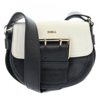 フルラ(Furla)のフルラ ミニ ハッシュタグ パイソン柄 ショルダーバッグ レザー ロゴ 白 黒(ショルダーバッグ)