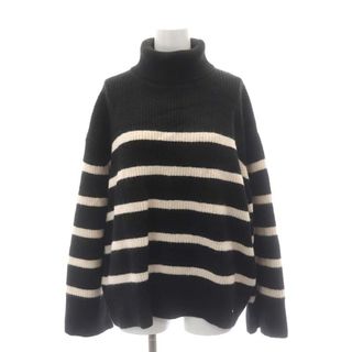 ザラ(ZARA)のザラ ZARA タートルネック ボーダーニット セーター 長袖 M 黒(ニット/セーター)