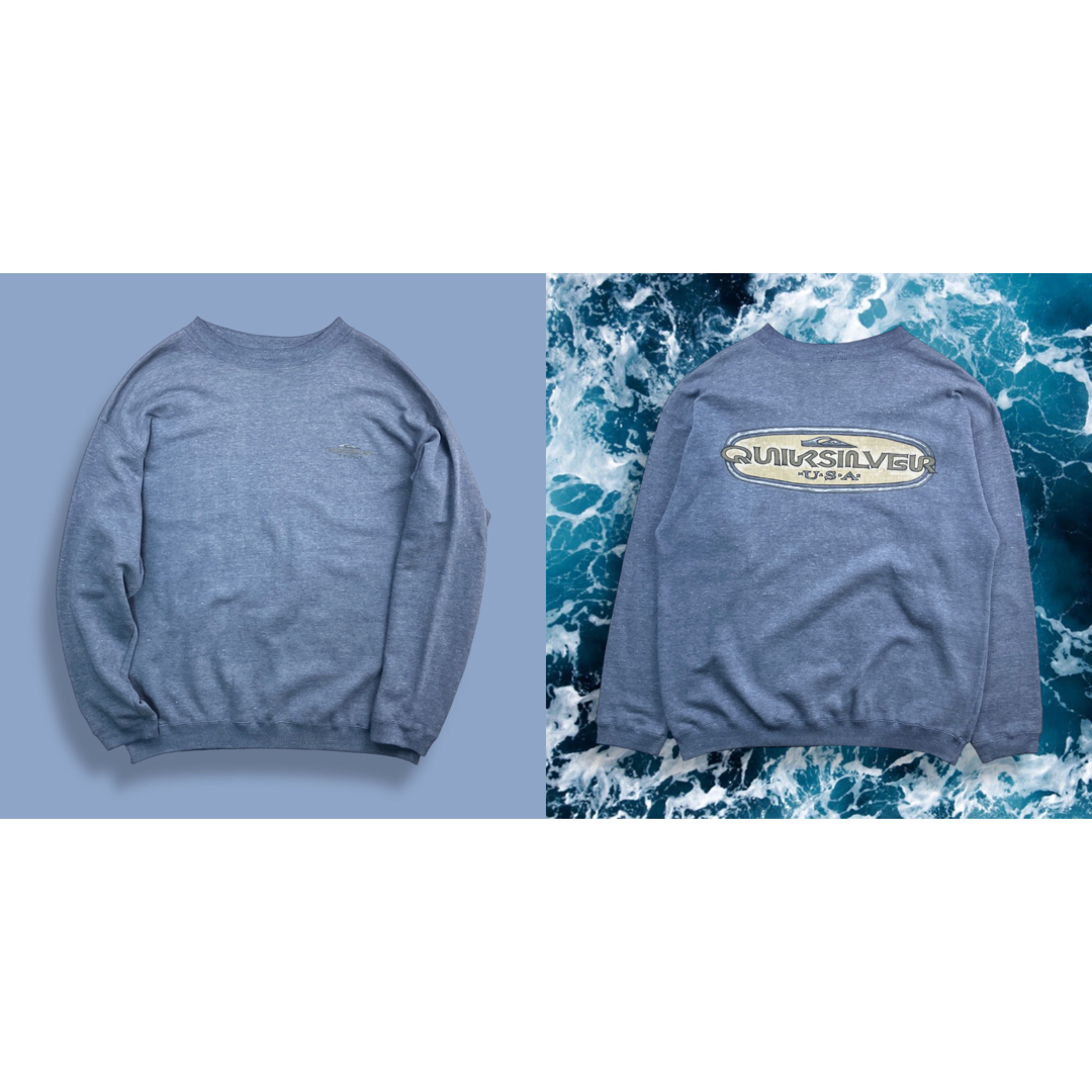 QUIKSILVER - 90s クイックシルバー スウェットシャツ ヘザー QUIKSILVER - 90s クイックシルバー スウェットシャツ ヘザー