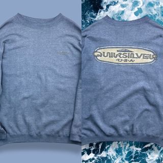 QUIKSILVER - 90s クイックシルバー スウェットシャツ ヘザーネイビー オールドサーフ