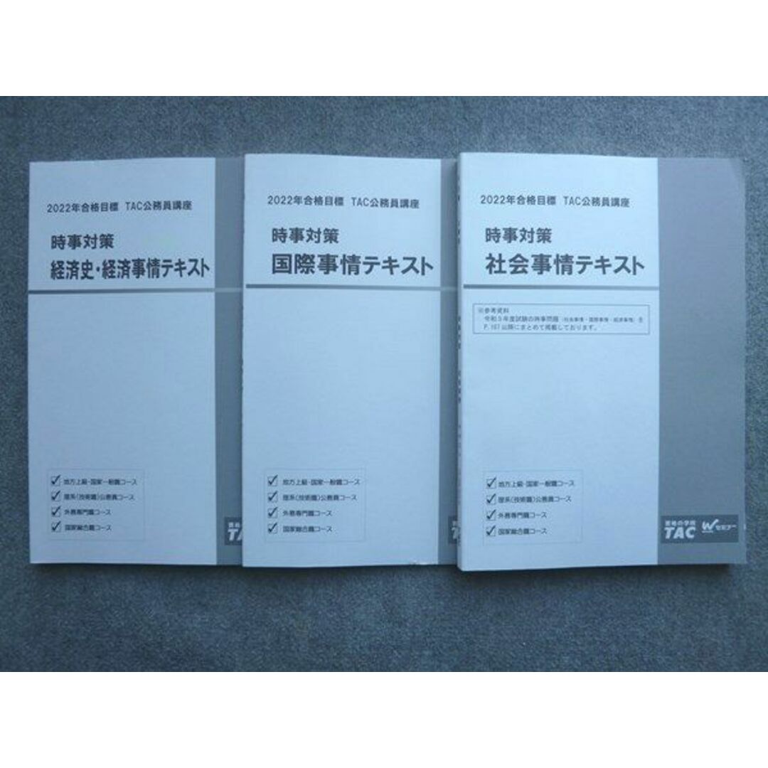 WK72-045 TAC/Wセミナー 2022年合格目標 公務員講座 時事対策 社会事情/国際事情/経済史 経済事情テキスト 未使用 計3冊 22 S4B エンタメ/ホビーの本(ビジネス/経済)の商品写真