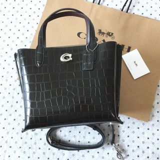 COACH - コーチバッグ C8632 ブラック クロコダイル トートバッグ ショルダーバッグ