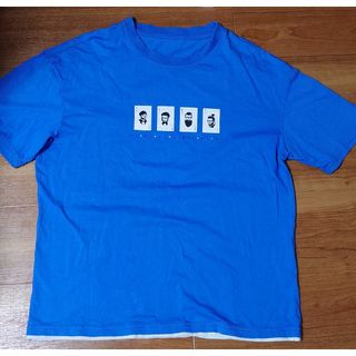 レトロ　古着　ブルー　青　Tシャツ　トランプ　古着系　メンズ(Tシャツ/カットソー(半袖/袖なし))