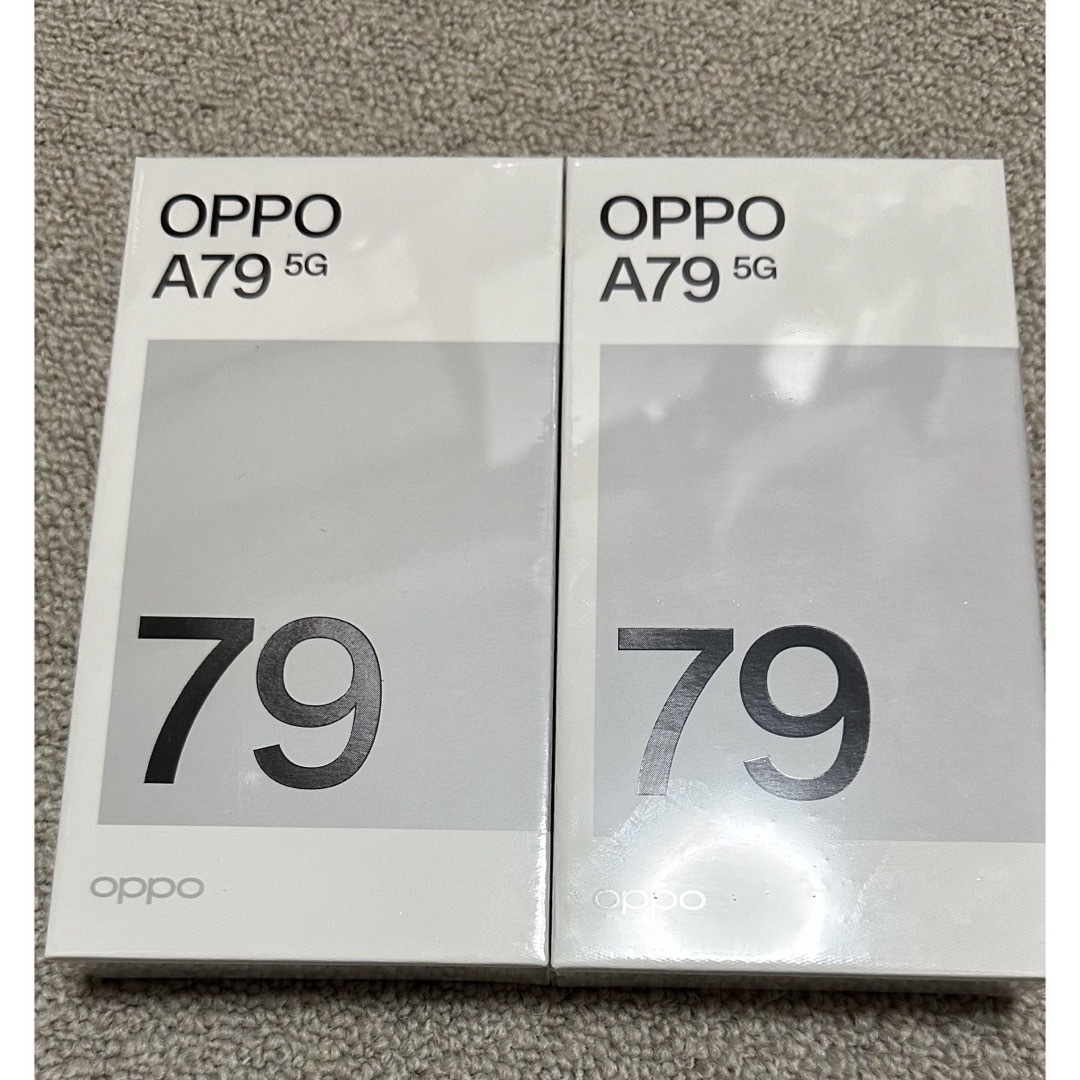 OPPO(オッポ)の新品未開封OPPO A79 5G グローグリーン2台 スマホ/家電/カメラのスマートフォン/携帯電話(スマートフォン本体)の商品写真