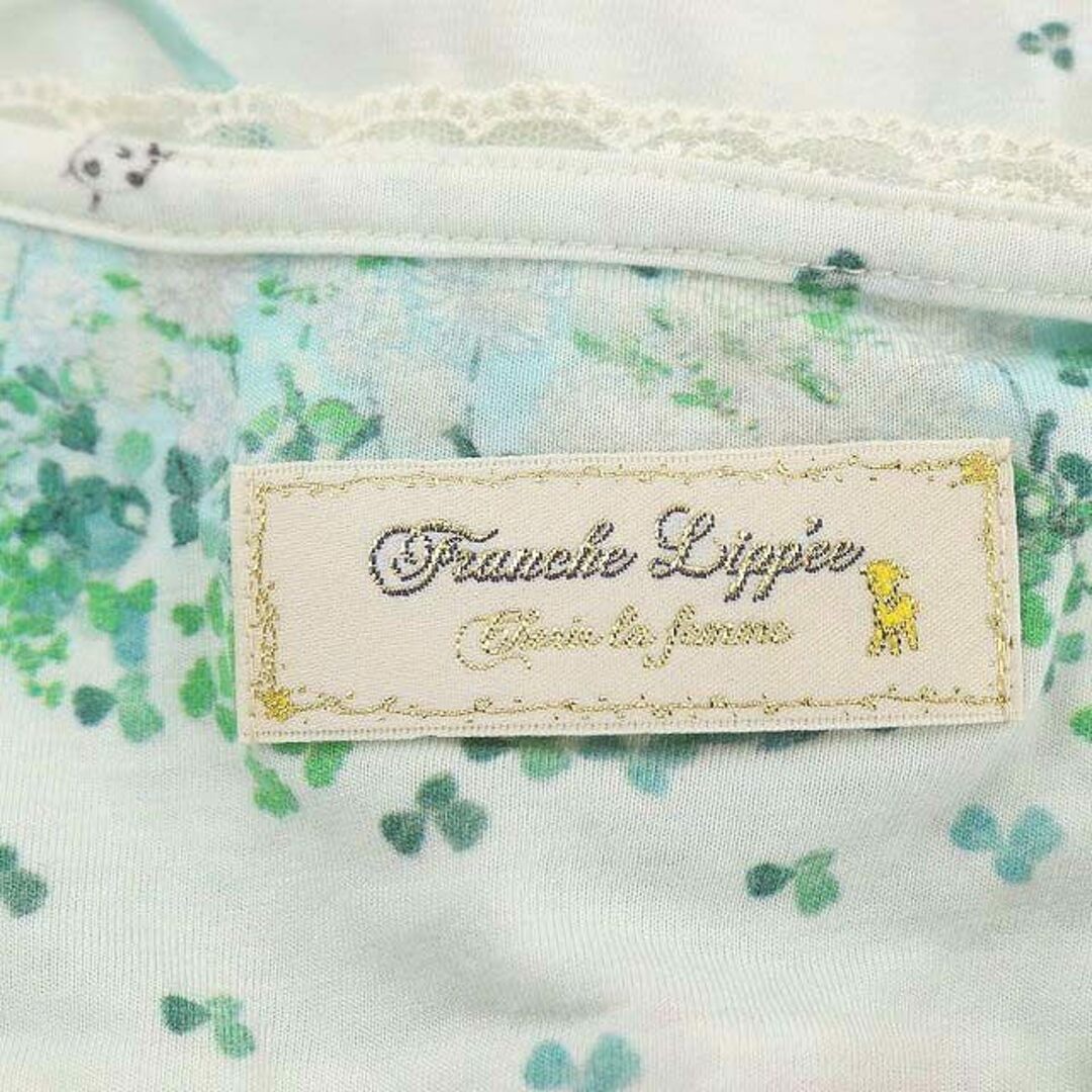 franche lippee(フランシュリッペ)のフランシュリッペ 総柄 草原 ワンピース ミニ 五分袖 M オフホワイト 緑 赤 レディースのワンピース(ミニワンピース)の商品写真