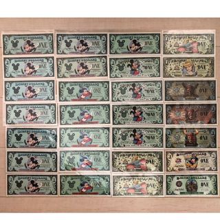 ディズニー(Disney)の【中古品・単品可】 Disney dollar  ディズニーダラー 14枚セット(遊園地/テーマパーク)