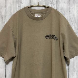 メイドインUSA　シングルステッチ　茶色系　サイズＬ　両面ロゴ　メンズ　古着(Tシャツ/カットソー(半袖/袖なし))