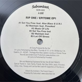 Rip One / Epitome EP1【12"】(ヒップホップ/ラップ)