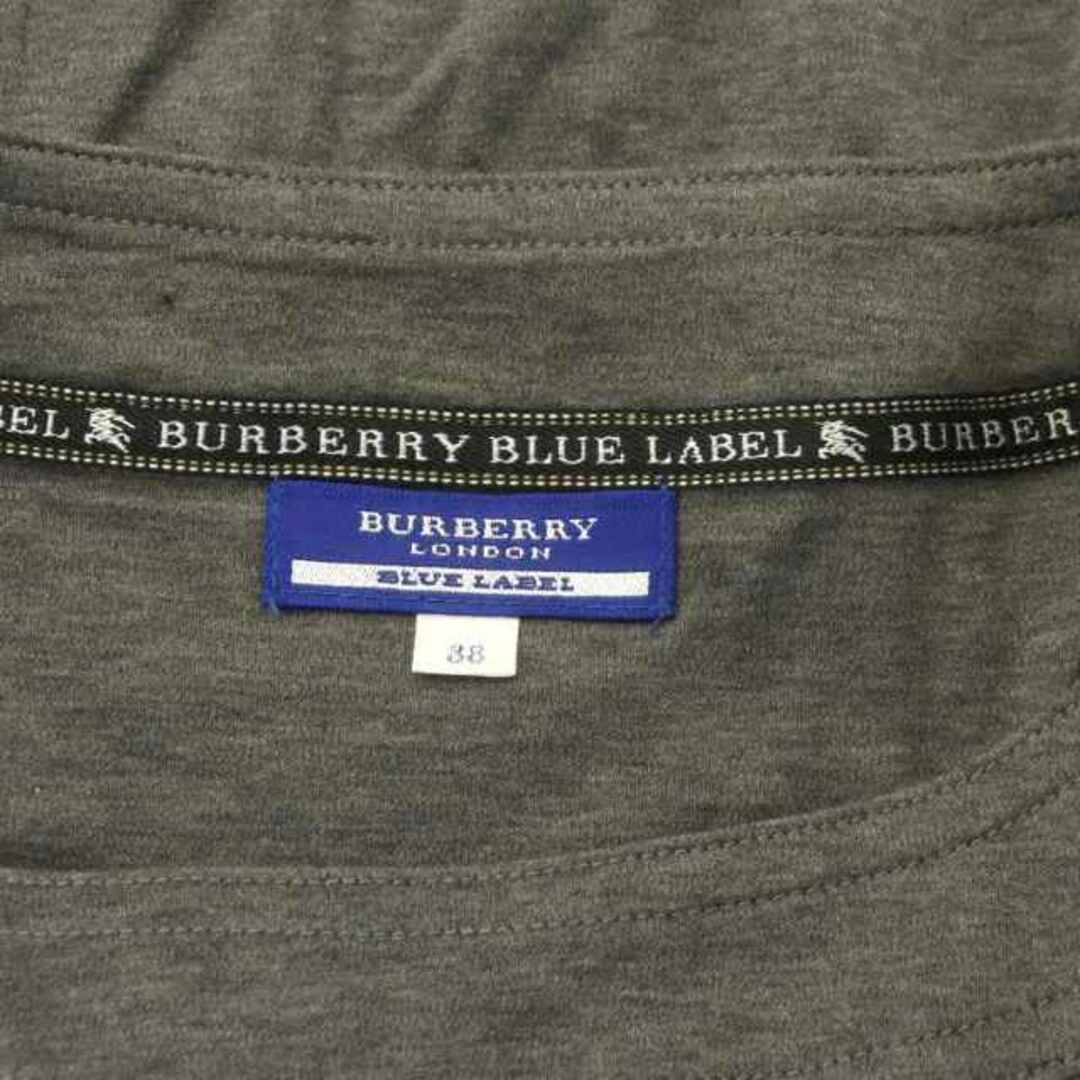 BURBERRY BLUE LABEL(バーバリーブルーレーベル)のバーバリーブルーレーベル ワンピース 半袖 ミニ ロゴ コットン 38 グレー レディースのワンピース(ミニワンピース)の商品写真