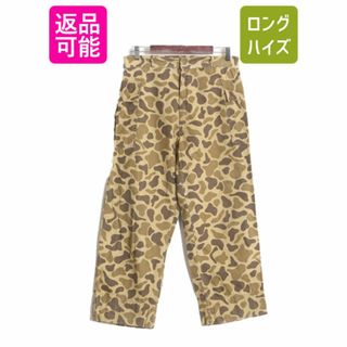 60s ダックハンター カモ 迷彩 カーゴ パンツ メンズ M / 古着 60年代 ヴィンテージ アウトドア ハンティング マルチカラー カモフラージュ(ワークパンツ/カーゴパンツ)