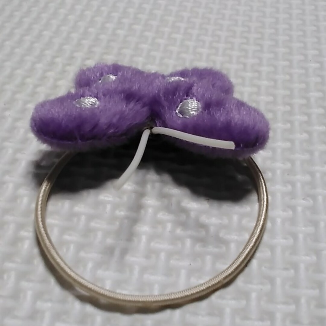 ヘアゴム　ミニ　蝶々　紫　水玉　子供向け レディースのヘアアクセサリー(ヘアゴム/シュシュ)の商品写真