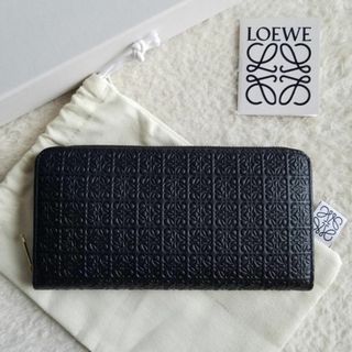 ロエベ(LOEWE)のLOEWE ロエベ リピート ジップ アラウンド ウォレット 長財布 ブラック(財布)