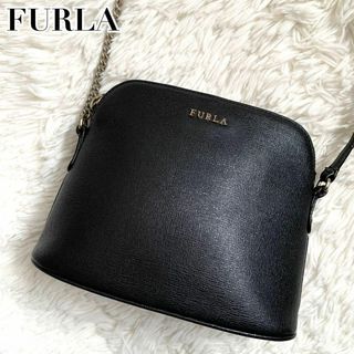 フルラ(Furla)のフルラ ✨ ショルダーバッグ マイキー レザー チェーン ロゴ ブラック(ショルダーバッグ)