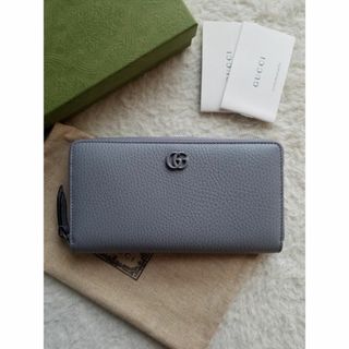 Gucci - GUCCI グッチ ダブルG ジップ アラウンド ウォレット 長財布 グレー