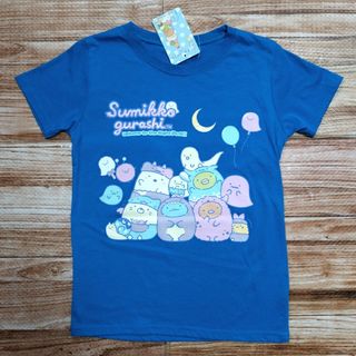 スミッコグラシ(すみっコぐらし)の新品 未使用 すみっコぐらし 大集合 半袖 Tシャツ 女の子 青色 140(Tシャツ/カットソー)