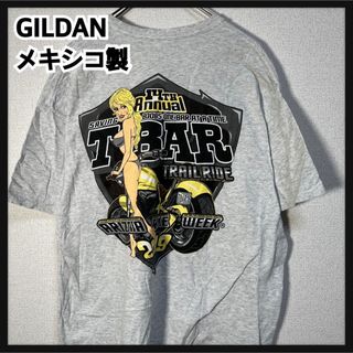 ギルタン(GILDAN)の【ギルダン】半袖Tシャツ　金髪女性　バイク　アリゾナ霜降りグレー49(Tシャツ/カットソー(半袖/袖なし))