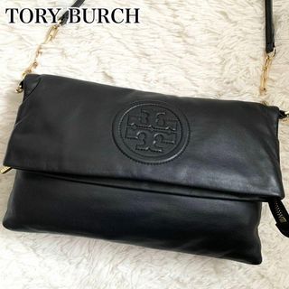 トリーバーチ(Tory Burch)の美品✨トリーバーチ ショルダーバッグ 2way ロゴ レザー チェーン ブラック(ショルダーバッグ)