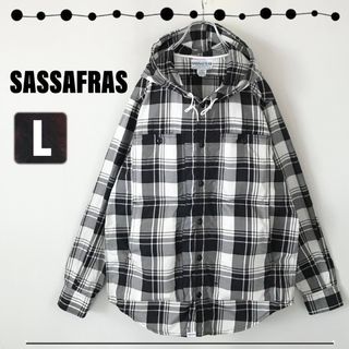 ササフラス SASSAFRAS★フード付ワークシャツ★4ポケット/エルボーパッチ