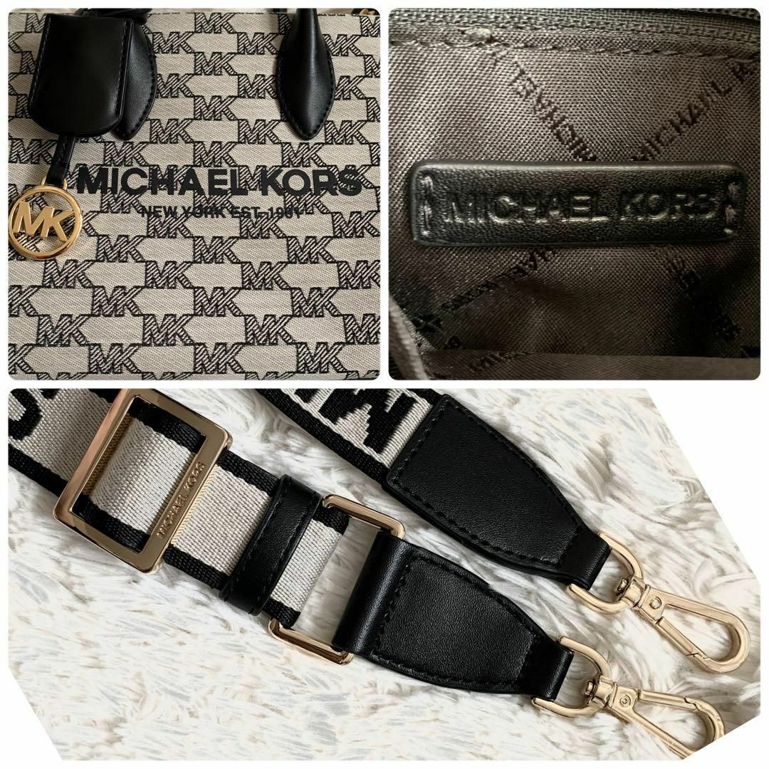 Michael Kors(マイケルコース)の未使用級✨ マイケルコース トートバッグ ミレラ 2way MK柄 ブラック レディースのバッグ(トートバッグ)の商品写真