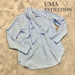 ユマエストネーション(UMA ESTNATION)のUMA ESTNATION エストネーション　ボウタイブラウス　ブルー(シャツ/ブラウス(長袖/七分))