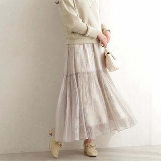 プロポーションボディドレッシング(PROPORTION BODY DRESSING)のPROPORTION BODY DRESSING♡シアーティアードスカート　花柄(ロングスカート)