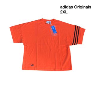 アディダス(adidas)の新品 正規品 アディダスオリジナルス 半袖Tシャツ オレンジ◆2XL (Tシャツ/カットソー(半袖/袖なし))