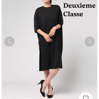 ドゥーズィエムクラス(DEUXIEME CLASSE)のドゥーズィエムクラス　ウインドフィールテンジクワンピース　ブラック　半袖(ひざ丈ワンピース)