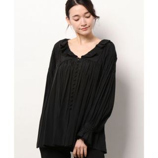 アメリヴィンテージ(Ameri VINTAGE)のNEGLIGEE LOOSE BLOUSE フリルブラウス　AMERI 長袖(シャツ/ブラウス(長袖/七分))