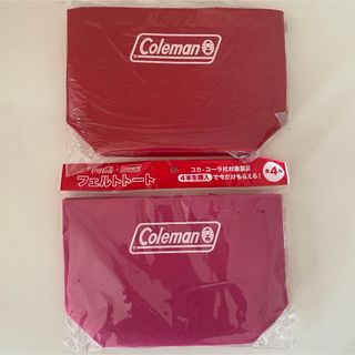 コールマン(Coleman)のコカコーラ　Coleman フェルトトート　バッグ　ランチバッグ　2個セット(トートバッグ)