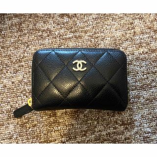 CHANEL - シャネル　コインケース　ミニ財布　キャビアスキン　黒　ゴールド　ブラック