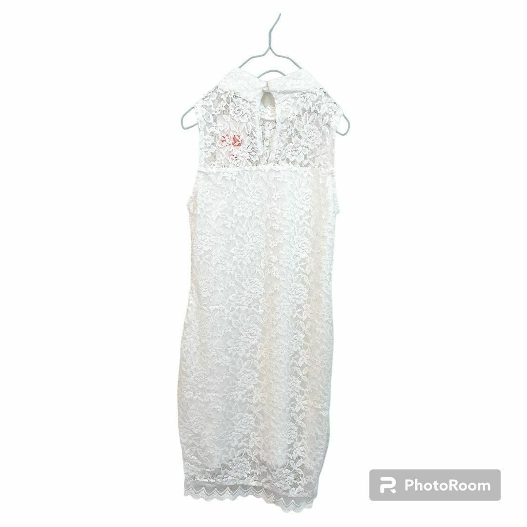 32ワンピースキャバドレス パール付き パーティータイトスカート人気セクシーL白 レディースのフォーマル/ドレス(その他ドレス)の商品写真