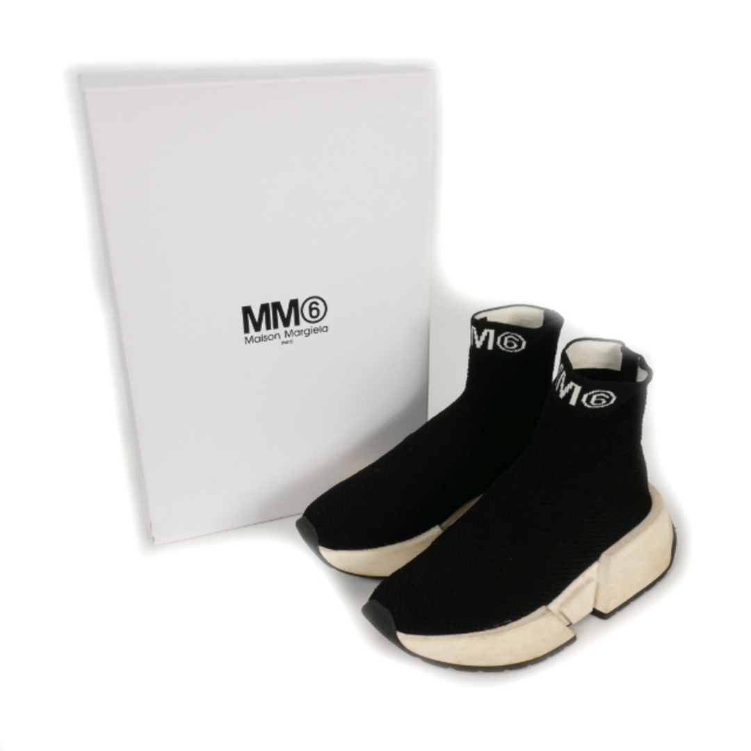 MM6(エムエムシックス)のメゾンマルジェラ MM6 ロゴ ソックススニーカー 35 黒 ブラック レディースの靴/シューズ(スニーカー)の商品写真