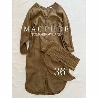 MACPHEE - 美品☆MACPHEE ラミー ベルテッド　シャツワンピース カーキ　36