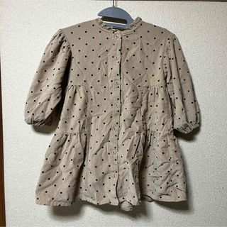 ブリーズ(BREEZE)のワンピース　コーデュロイ　春服　子供服　110 女の子　ドット　ナチュラル　淡色(ワンピース)