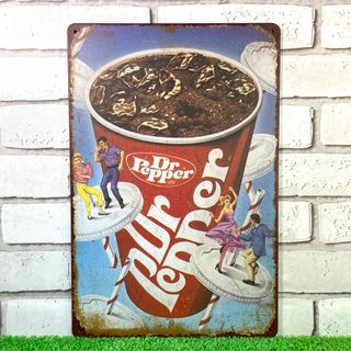 【543番】ドクターペッパー（Dr Pepper ）　アメリカ　炭酸　ブリキ看板(ウェルカムボード)