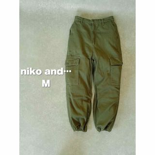 ニコアンド(niko and...)のnikoand...ニコアンド　ツイルステッチカーゴパンツ　オリーブ(ワークパンツ/カーゴパンツ)