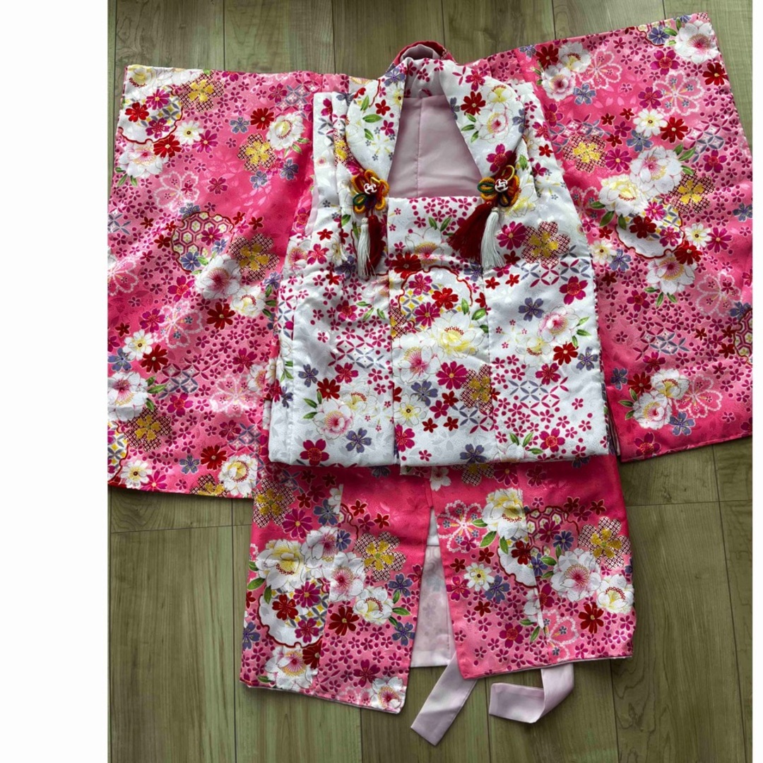 御祝着　七五三 3歳　女の子　セット キッズ/ベビー/マタニティのキッズ服女の子用(90cm~)(和服/着物)の商品写真