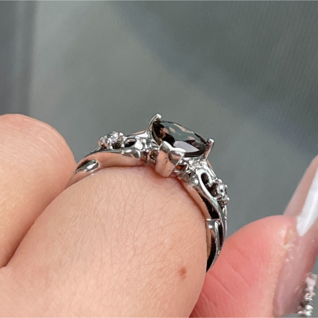 【美品 silver925】 ハート 天然石 リング レディースのアクセサリー(リング(指輪))の商品写真