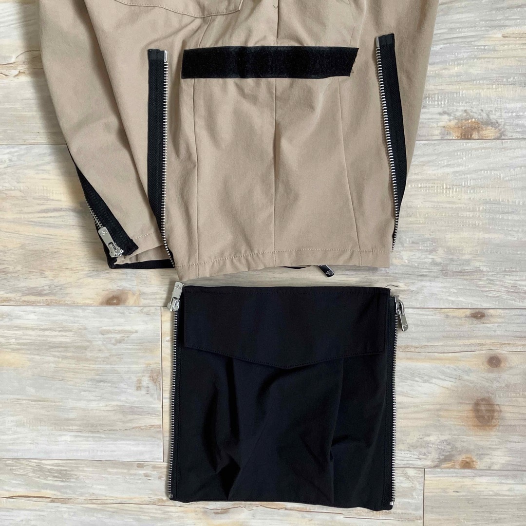 hummel - ヒュンメル ベージュ ジップポケット サルエルハーフ hummel - ヒュンメル ベージュ ジップポケット サルエルハーフ