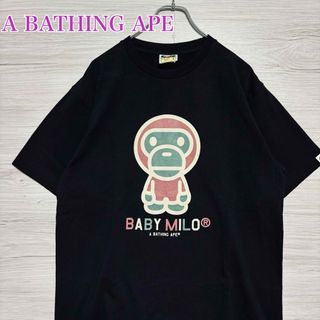 アベイシングエイプ(A BATHING APE)の【希少デザイン】アベイシングエイプ　Tシャツ　Lサイズ　マイロ　センターロゴ(Tシャツ/カットソー(半袖/袖なし))