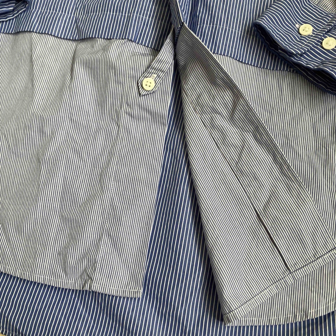 Jil Sander(ジルサンダー)のユニクロUNIQLO×ジルサンダー　＋J 長袖ストライプシャツ　ブルー綿100% メンズのトップス(シャツ)の商品写真