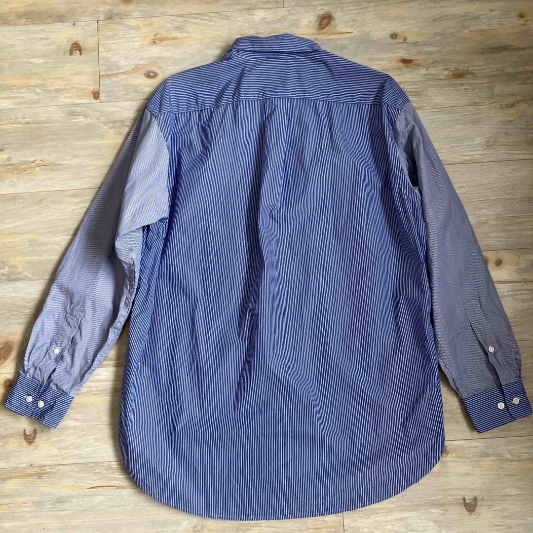 Jil Sander(ジルサンダー)のユニクロUNIQLO×ジルサンダー　＋J 長袖ストライプシャツ　ブルー綿100% メンズのトップス(シャツ)の商品写真