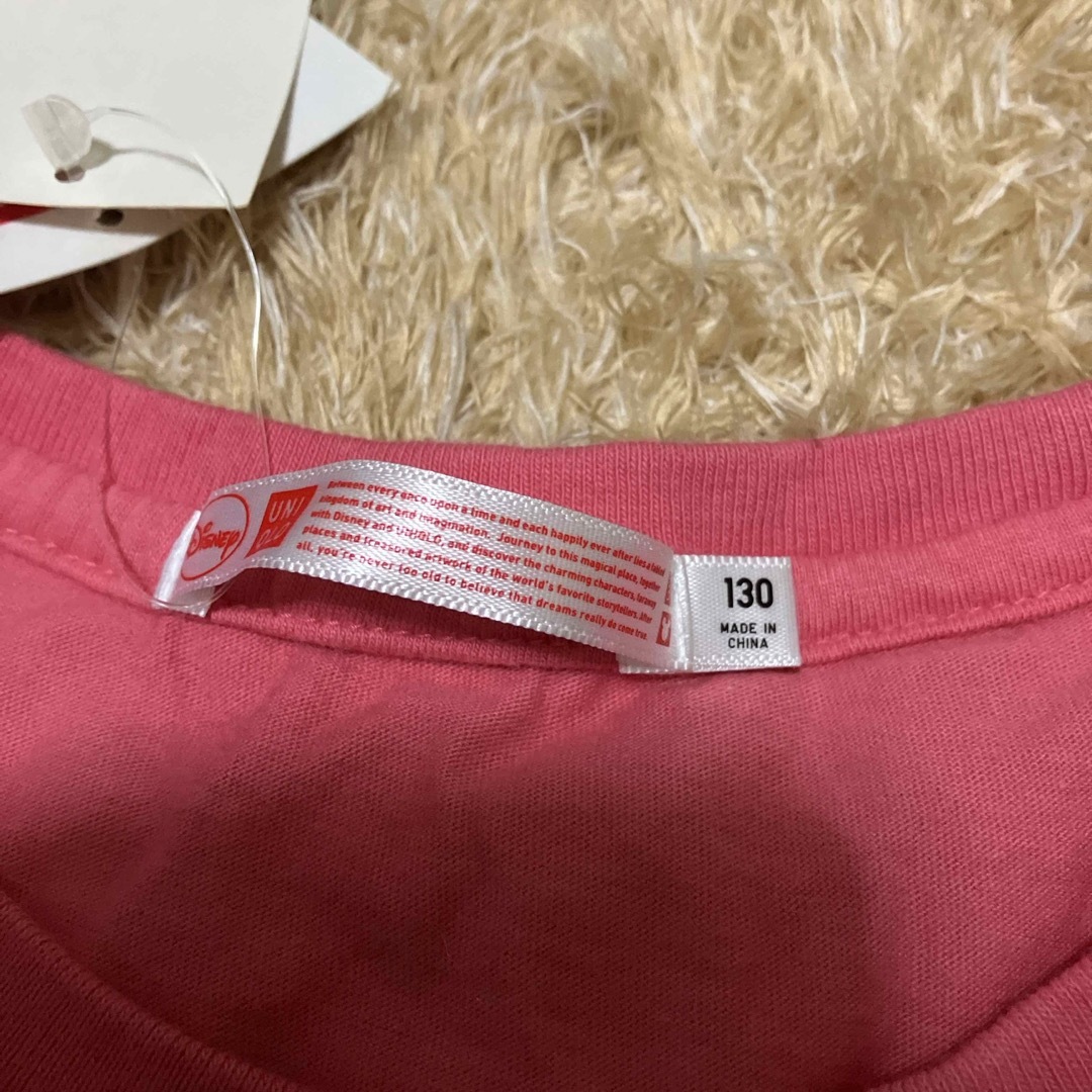 UNIQLO(ユニクロ)の新品【ユニクロ キッズTシャツ】バンビ フレンチ袖 ピンク  130 キッズ/ベビー/マタニティのキッズ服女の子用(90cm~)(Tシャツ/カットソー)の商品写真