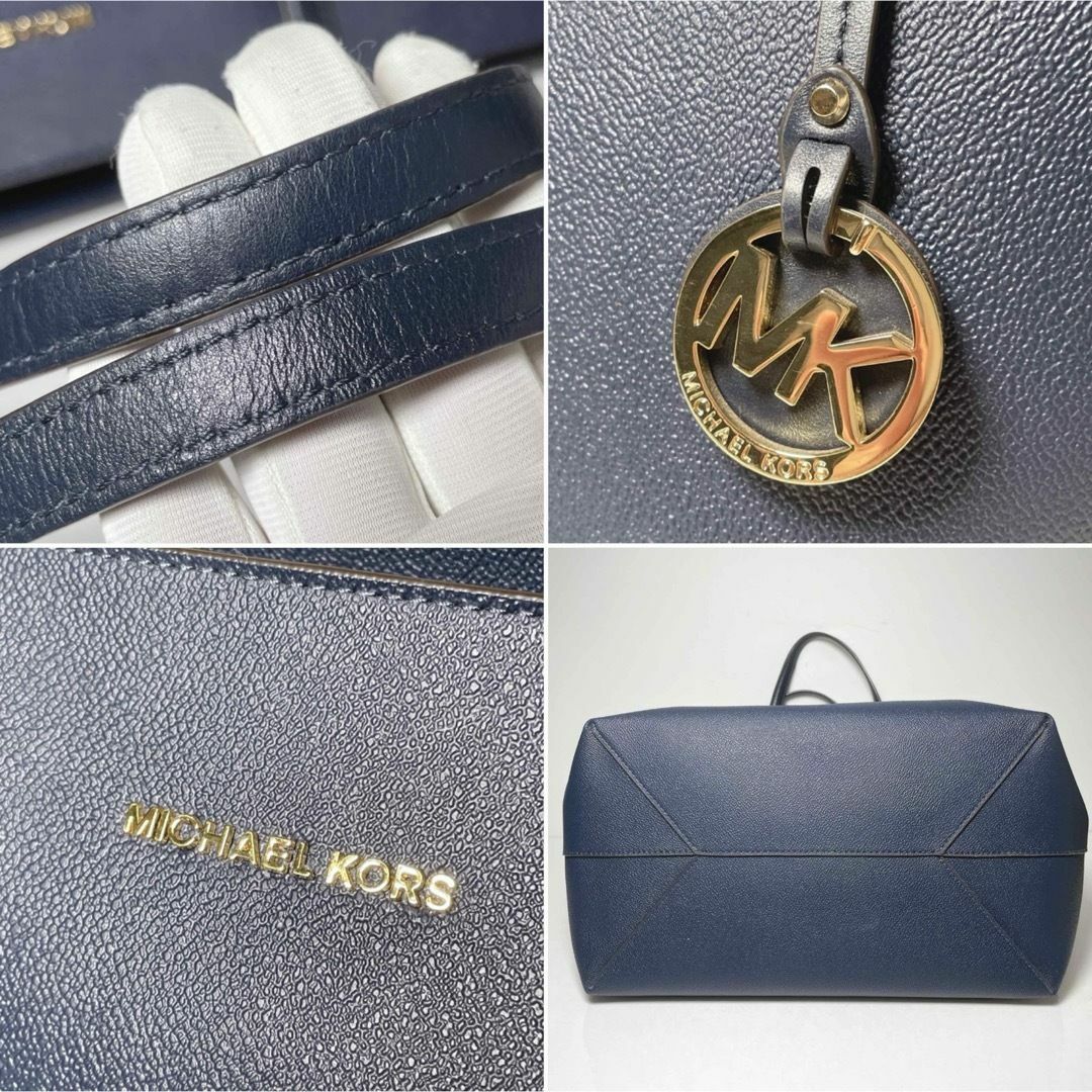 Michael Kors(マイケルコース)の美品 マイケルコース トートバッグ ネイビー ゴールド インナーバッグ A4可 レディースのバッグ(トートバッグ)の商品写真