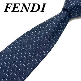 フェンディ(FENDI)の【極美品】 フェンディ ネクタイ ズッカ柄 幾何学模様 シルク ハイブランド(ネクタイ)