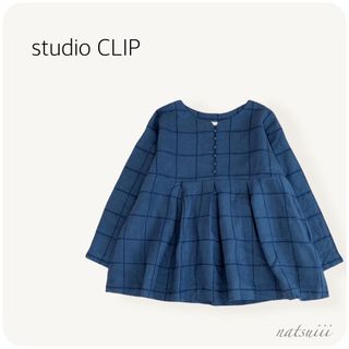 STUDIO CLIP - スタディオクリップ . ブルー リネン チェック プルオーバー